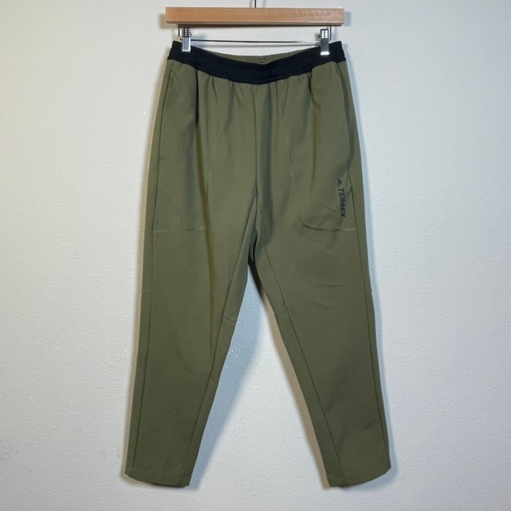 Adidas Terrex Primegreen Pants Mens Small Green Outdoor Hiking Athletic Gorpcore